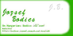 jozsef bodics business card